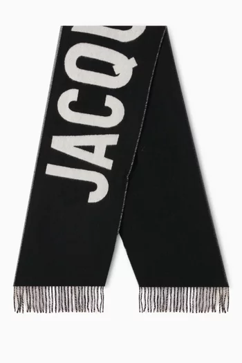 L'écharpe Fringed Logo Scarf in Wool