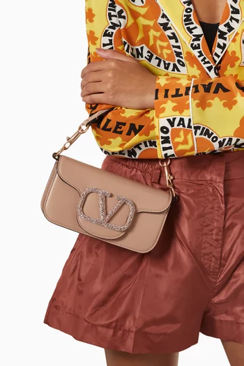 Valentino Garavani Locò Small Jewel Logo Shoulder Bag in Leather