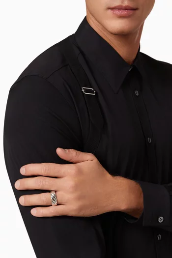 Sculpted Cable Contour Band Ring in Sterling Silver