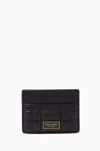 Evelyn Card Case in Quilted Leather