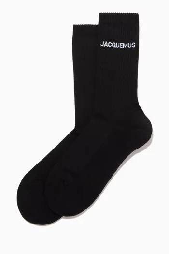 Logo Crew Socks in Organic Cotton-blend