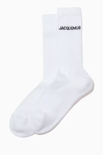 Logo Crew Socks in Organic Cotton-blend