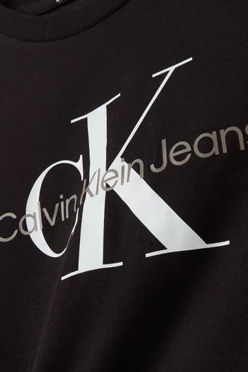 تي شيرت قطن بطبعة شعار الماركة