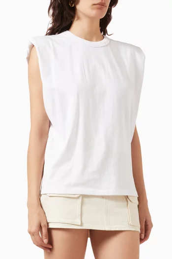 Eva Padded Shoulders T-shirt in Cotton