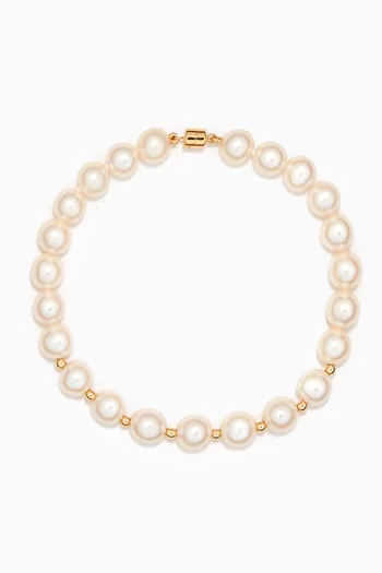 Kiku Freshwater Pearl Bracelet in 18kt Yellow Gold