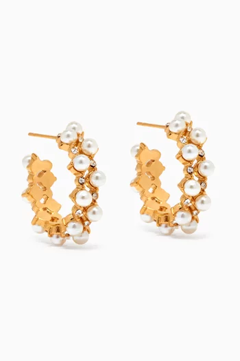 Reef Pearl Hoops in 18kt Gold-plated Steel