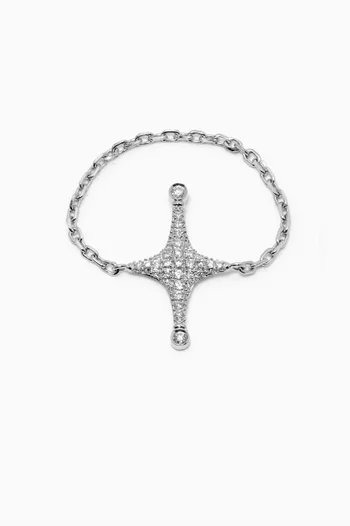 Star Pavé Diamond Ring in 18kt White Gold