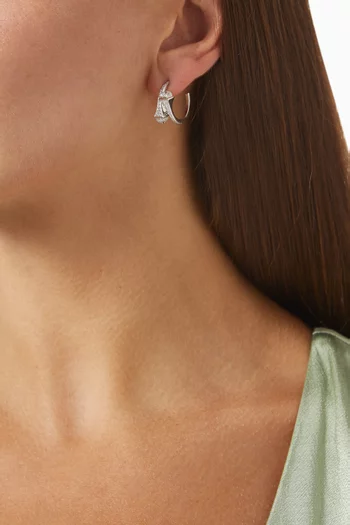 Cleo Small Diamond Hoop Earrings in 18kt White Gold