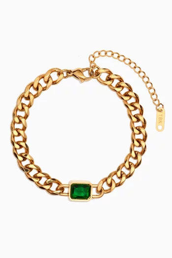 Atlantic Sparkle Agate Bracelet in 18kt Gold-plated Silver