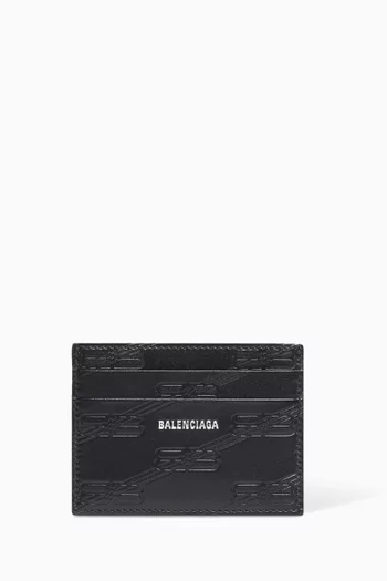 BB Monogram Card Holder in Embossed Calf-leather