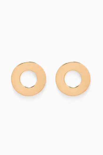 Galeria Disc Stud Earrings in 18kt Yellow Gold