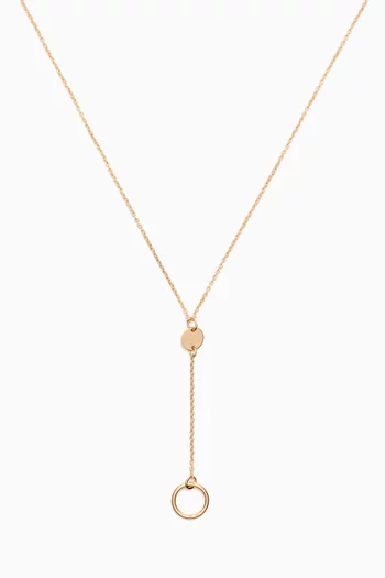 Galeria Disc Dangle Necklace in 18kt Yellow Gold