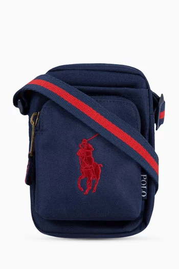 Logo Embroidered Crossbody Bag in Nylon