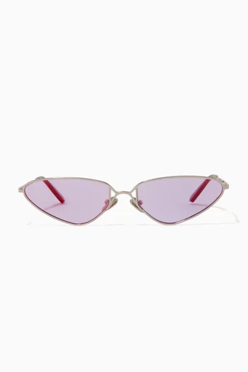 Baby Rectangle Sunglasses in Metal