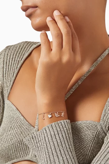 "Love" Mother-of-Pearl Bracelet in Stainless Steel