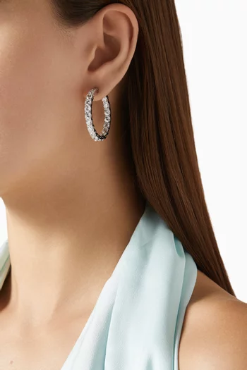 Inside-out Crystal Hoop Earrings in Sterling Silver