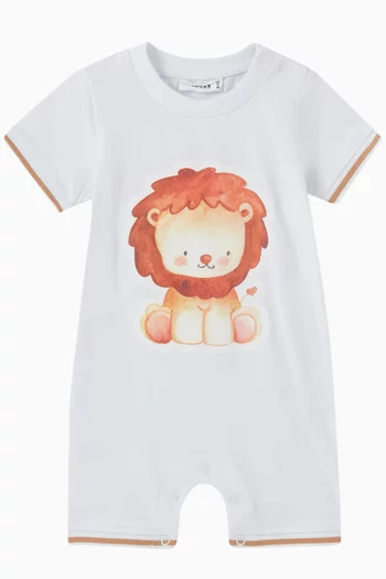 Lion Print Romper in Cotton