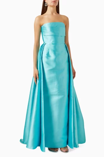 Tiffany Strapless Maxi Dress in Satin