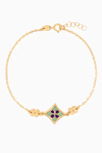 سوار أميليا فرساي جاردن ستار بحلية كبيرة بوجهين ذهب عيار 18