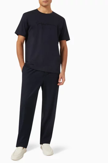 Signature Embroidered T-shirt in Cotton