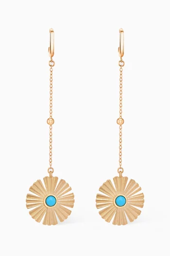 Farfasha Sunkiss Arfaj Desert Daisy Drop Earrings in 18kt Yellow Gold