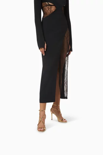 صندل آزيا جلد لامع بكعب 95 مم