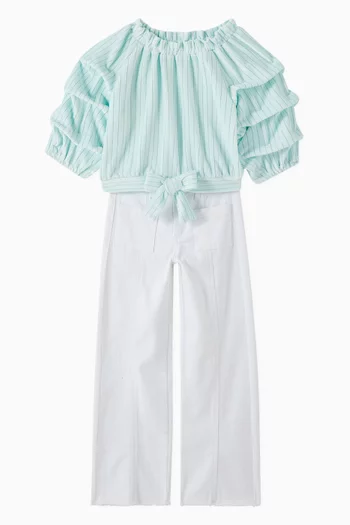 Gathered-sleeve Top in Velour