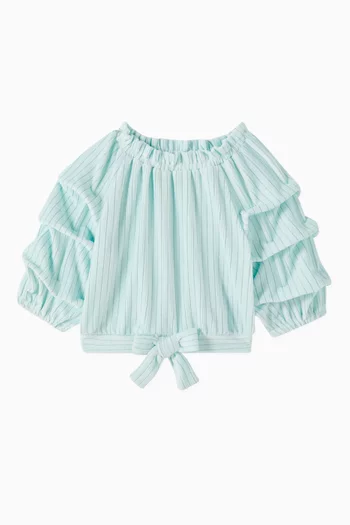 Gathered-sleeve Top in Velour