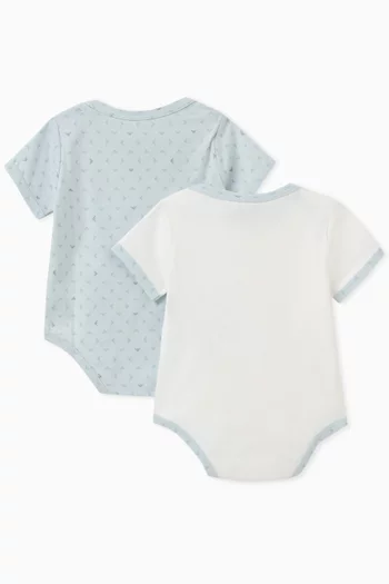 طقم لباس قطعة واحدة بشعار الماركة، قطعتان