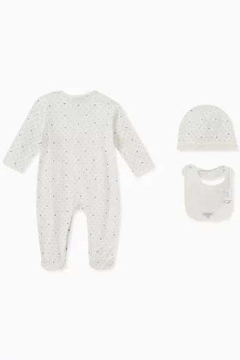 Logo Sleepsuit Set in Cotton