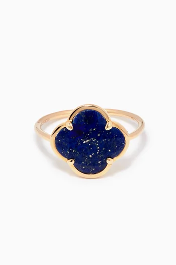 Victoria Clover Lapis Lazuli Ring in 18kt Gold