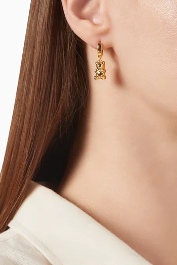 Mini Nostalgia Bear Hoop Single Earring in 18kt Gold-plated Brass
