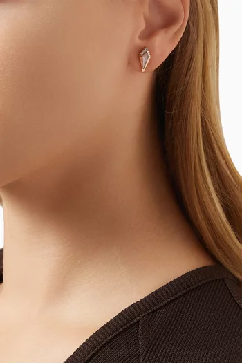 أقراط جونونيا مرصعة بالماس وعرق اللؤلؤ ذهب وردي عيار 18