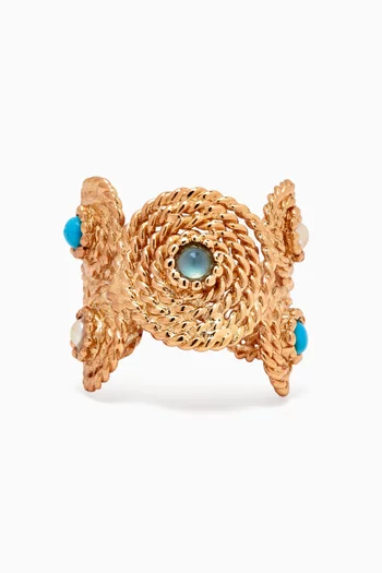 Mistral Cuff Ring in Gold-plated Metal