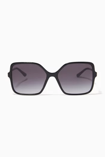 D-frame Oversized Sunglasses in Acetate & Metal