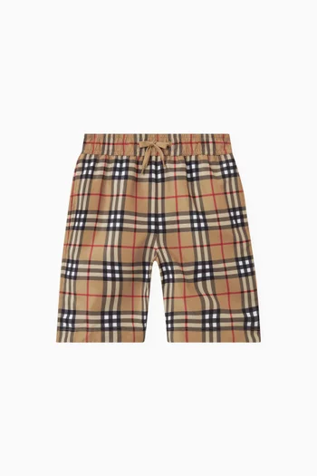 Checked Swim Shorts in Polyester