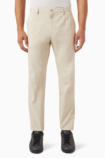 Logo Tag Pants in Cotton Stretch