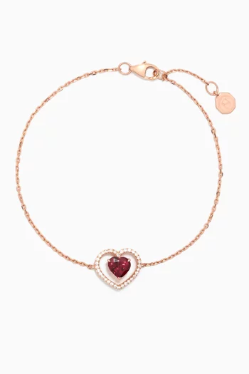 Ratnapura Garnet & Diamond Bracelet in 18kt Rose Gold