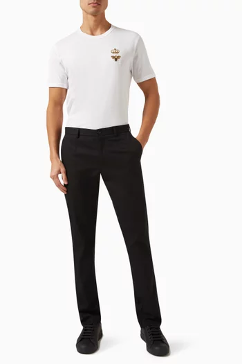 تي شيرت مزين بنحلة وتاج قطن