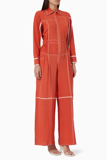 Panelled Jumpsuit in Silk