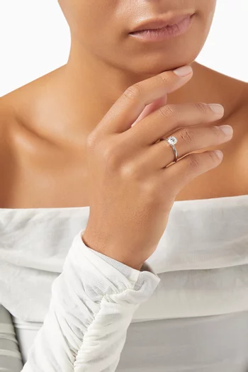 Gaia Solitaire Diamond Ring in 18kt White Gold