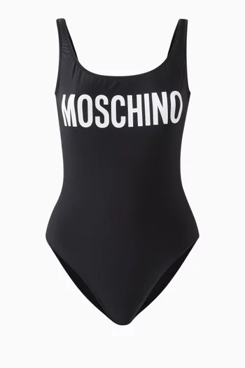 All-over Logo One-piece Swimsuit in Lycra