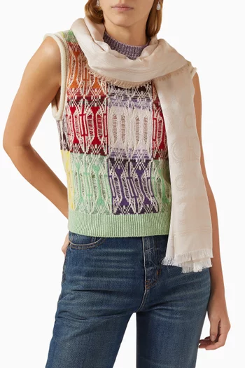 Gancini Stole in Silk & Cashmere