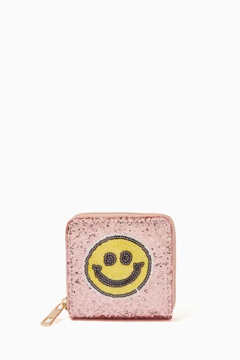 Smile Patch Glitter Wallet