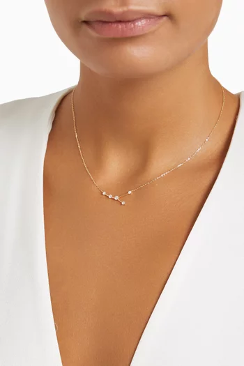 Cancer (22 June - 22 July) Constellation Diamond Necklace in 18kt Yellow Gold