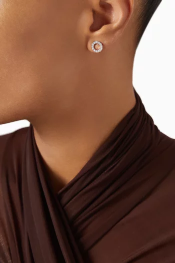 Circles Diamond Stud Earrings in 18kt White Gold