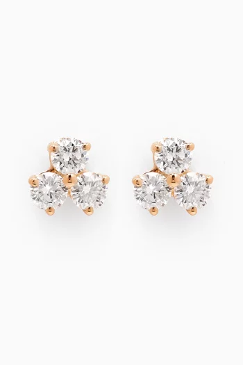 Diamond Cluster Stud Earrings in 18kt Gold