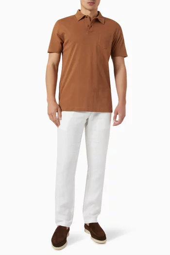 Riviera Polo Shirt in Cotton Mesh