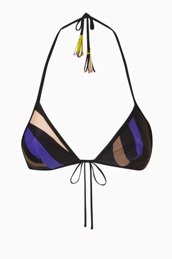 Marmo-print Bikini Bra