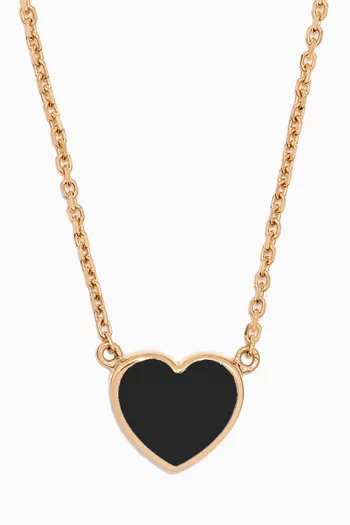 Heart Enamel Necklace in 18kt Gold